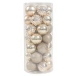 Set de 35 Esferas Navideñas Color Champagne