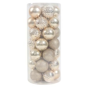 Set de 35 Esferas Navideñas Color Champagne
