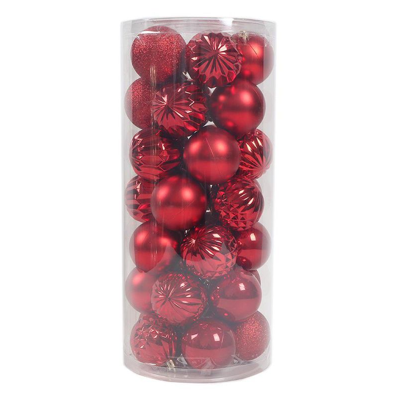 Set de 35 Bombas Navideñas 6 cm Color Rojo