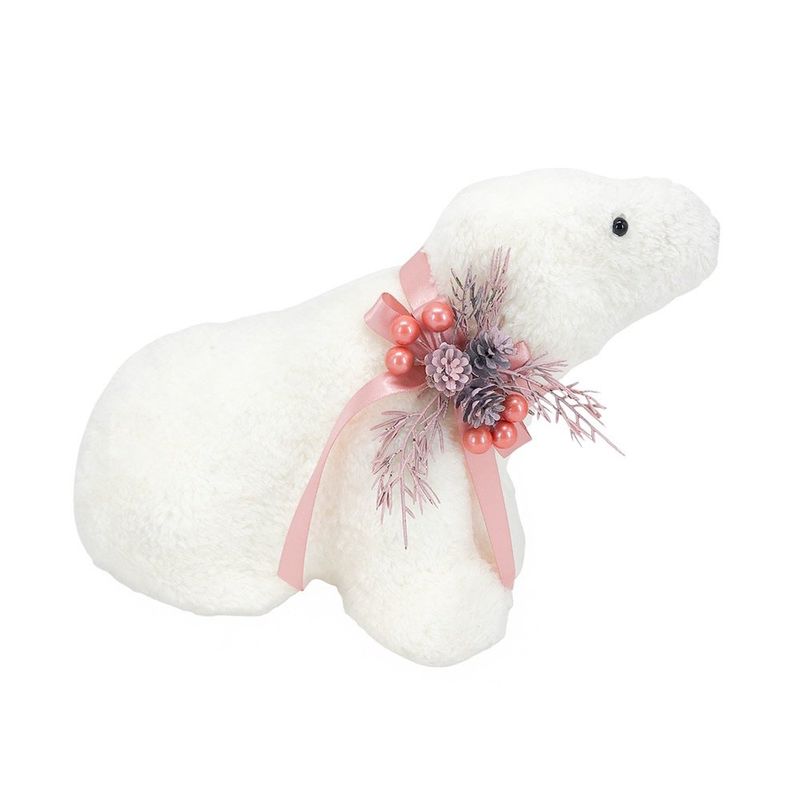 Oso Polar Decorativo con Detalles en Rosa