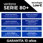 Ventana Corrediza PVC Blanca con Mosquitero y Vidrio Low E