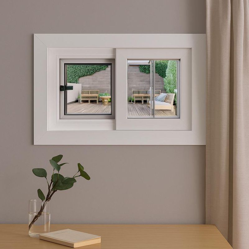 Ventana Corrediza PVC Blanca con Mosquitero y Vidrio Low E