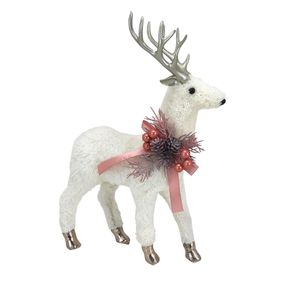 Reno Decorativo con Moño Rosa