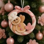 Aro Navideño con Galleta de Jengibre Rosado