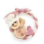 Aro Navideño con Galleta de Jengibre Rosado