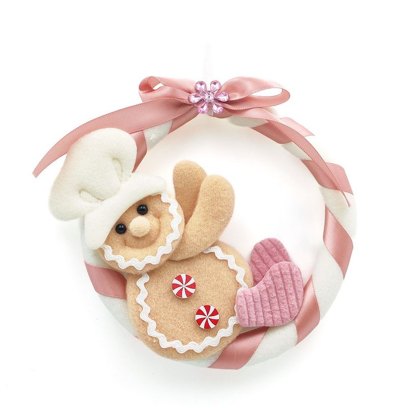 Aro Navideño con Galleta de Jengibre Rosado