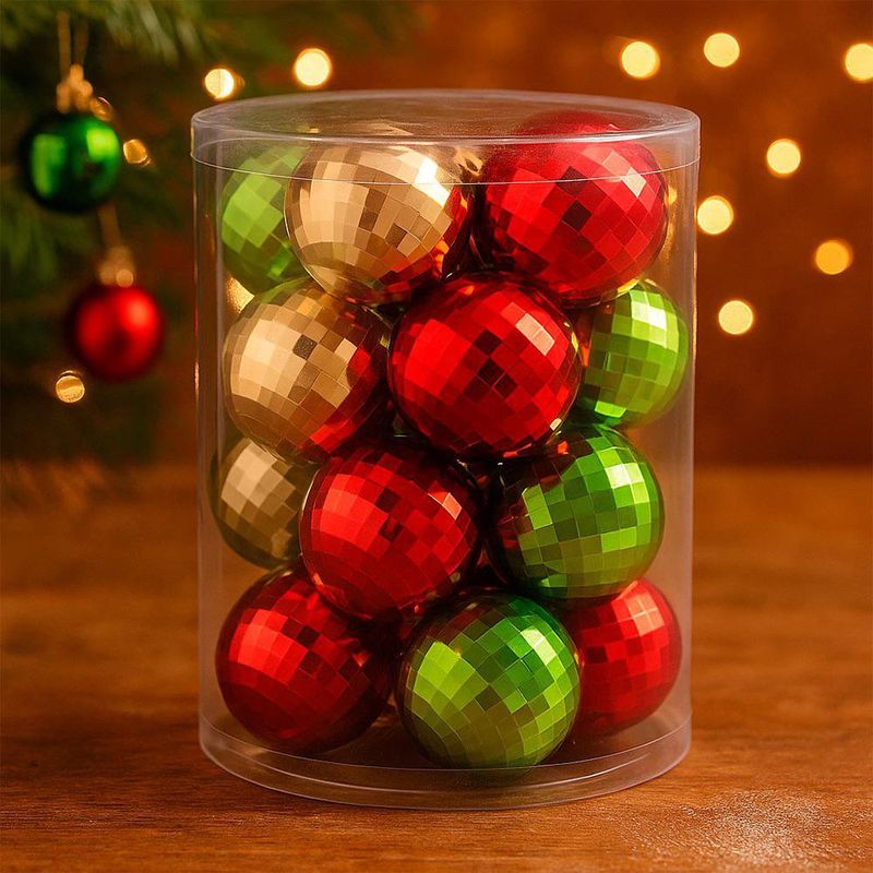 Set de 20 Bombas Navideñas Multicolor Tradicional 8Cm