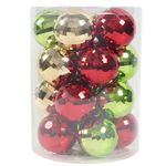 Set de 20 Bombas Navideñas Multicolor Tradicional 8Cm