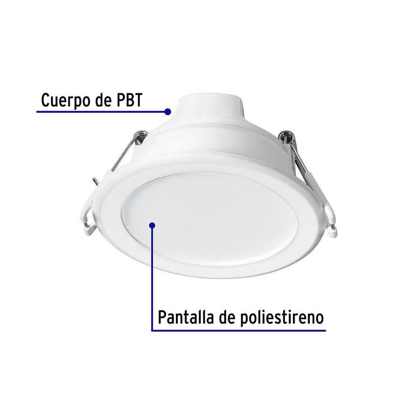 Lámpara LED Circular Empotrable Luz De Día 5 W - Volteck