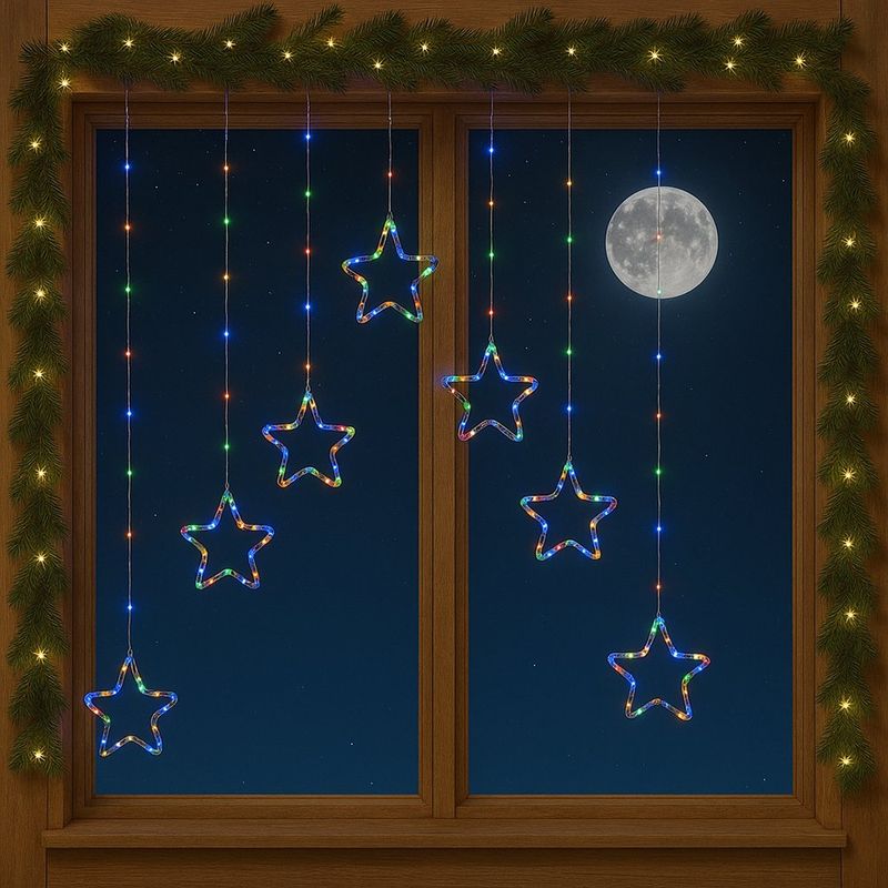 Cortina Micro LED con Estrellas para Interior 242 Luces