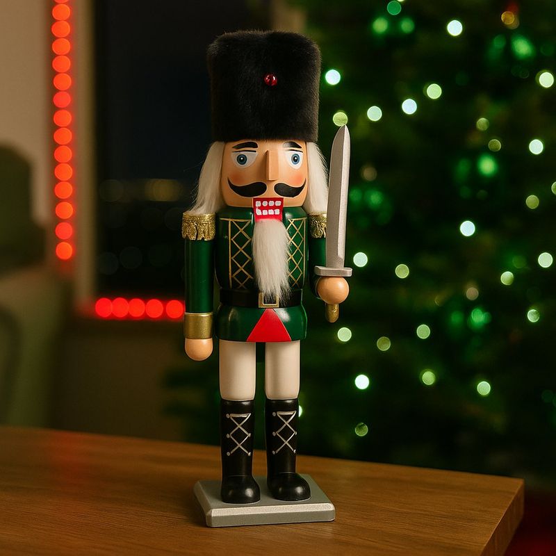 Cascanueces Decorativo con Espada y Sombrero de Peluche