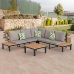 Set de Jardín Kefrén Esquinero Beige con Gris