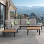 Set de Jardín Kefrén Esquinero Beige con Gris