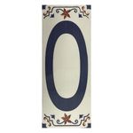 Número Decorativo Cerámico 0 tipo Talavera 7.5x18 Cm