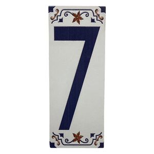 Número Decorativo Cerámico 7 tipo Talavera 7.5x18 Cm