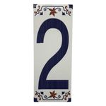 Número Decorativo Cerámico 2 tipo Talavera 7.5x18 Cm