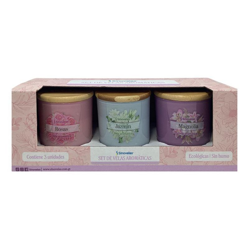 Set de 3 Velas Aromáticas 8Cm