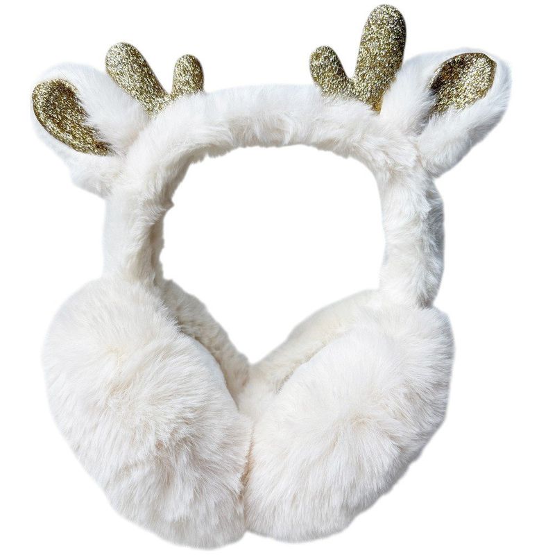 Orejeras Blanca con Diseño de Reno