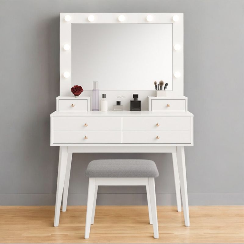 Tocador Hollywood Blanco con Luz