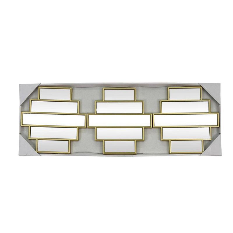 Set de Espejos Diseño Rectángulos Dorados 3 Pzas