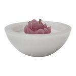 Vela Decorativa Media Esfera con Flor Rosa