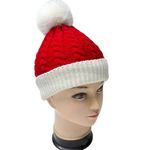 Gorro Infantil Rojo con Pompón Blanco
