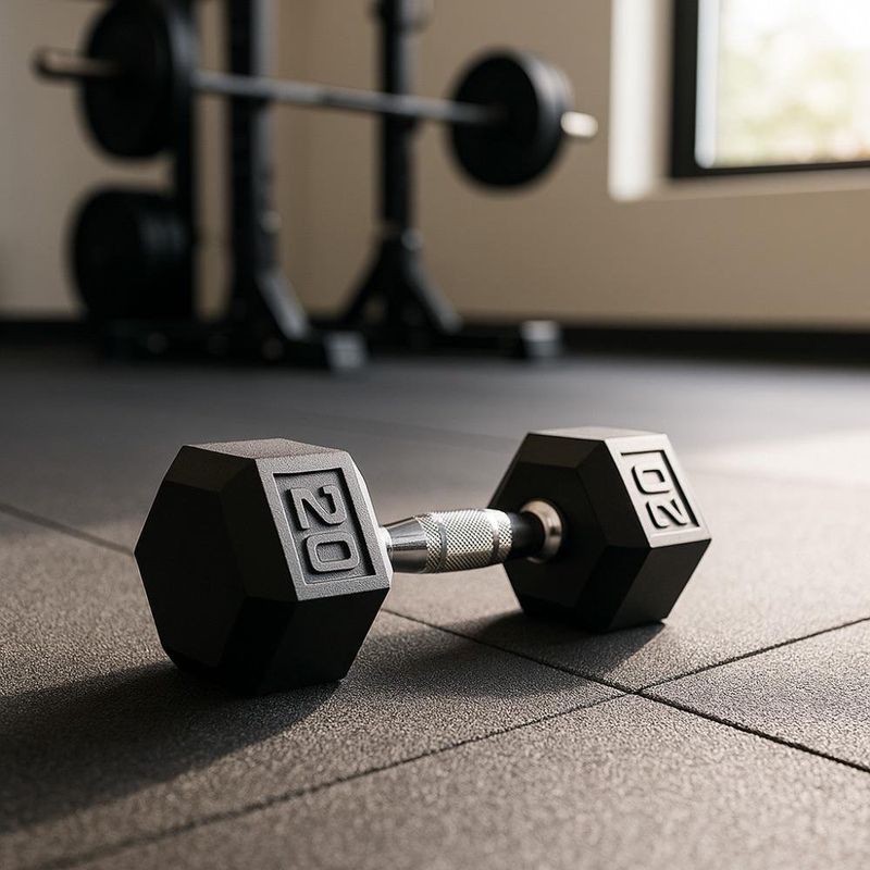 Mancuerna Hexagonal de Acero y Caucho 20 Libras