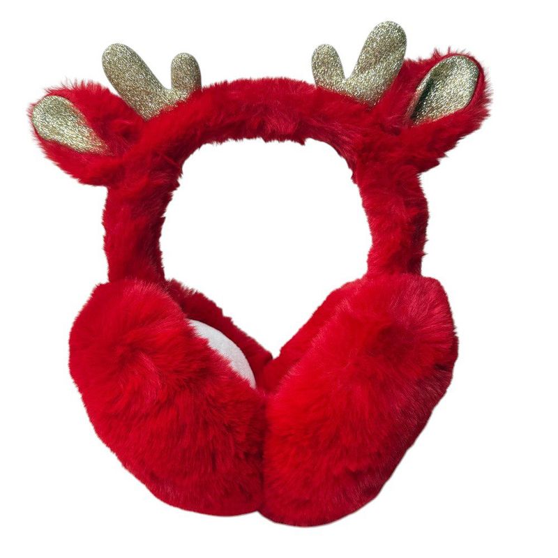 Orejeras Rojas con Diseño de Reno