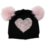 Gorro Infantil Negro con Corazón