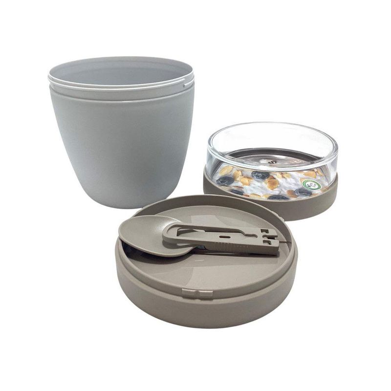 Contenedor para Comida con Tapa Gris