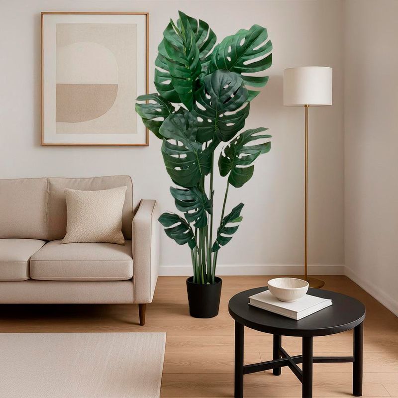 Planta Decorativa Artificial Monstera en Maceta