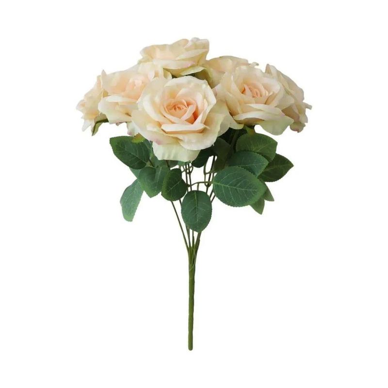 Ramo de Rosas Artificiales Crema
