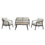 Set de Jardín Lily con Mesa Tipo Madera y Cojines Beige de 4 Piezas