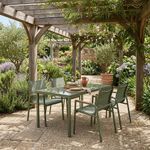 Set Comedor Exterior Acero Verde 5 Pzas.