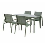 Set Comedor Exterior Acero Verde 5 Pzas.
