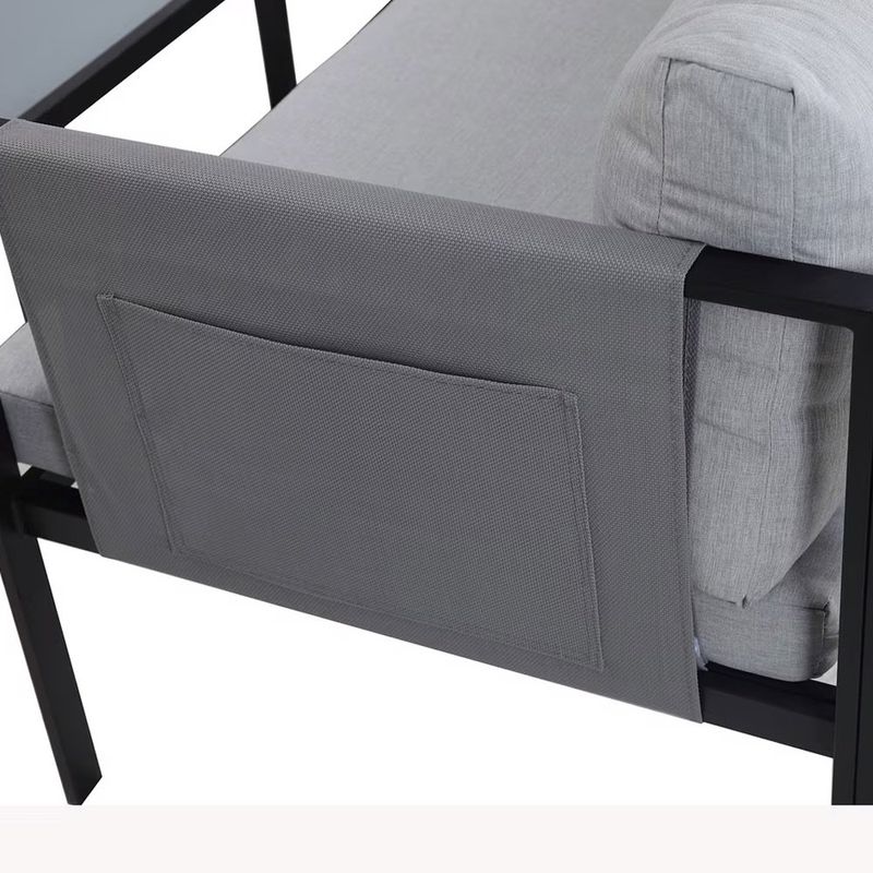 Set Esquinero Otto de 4 Piezas Negro con Cojines Grises