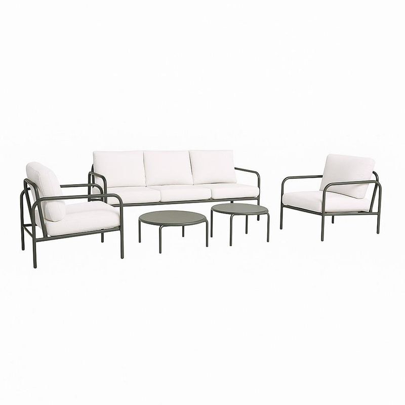 Set Margie Gris 5 Pzs Con Doble Mesa Redonda