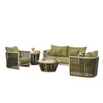 Set Mely Verde 5 Pzas Tipo Rattan