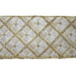 Listón  Crema y Dorado Transparente