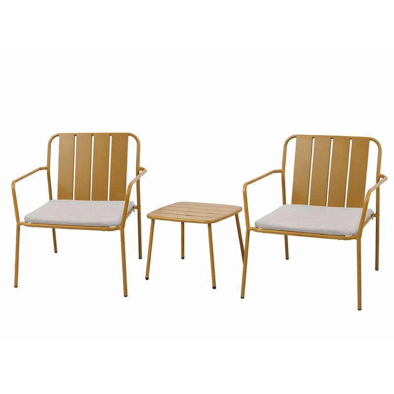 Set Relax Café Con Sillones Y Mesa Acero 3 Pzas.