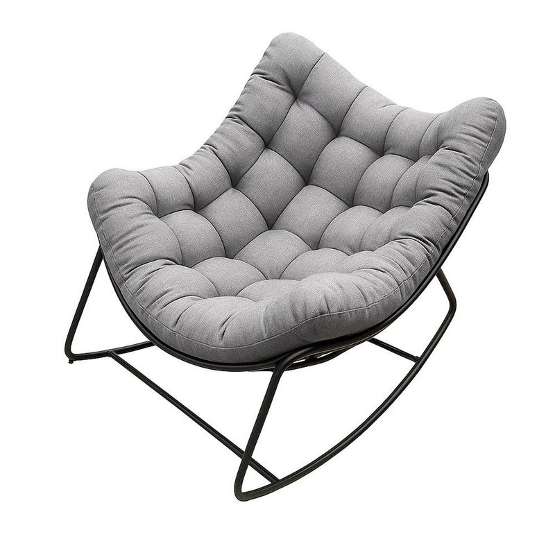 Silla Mecedora Mercy Gris Con Cojín Acolchonado