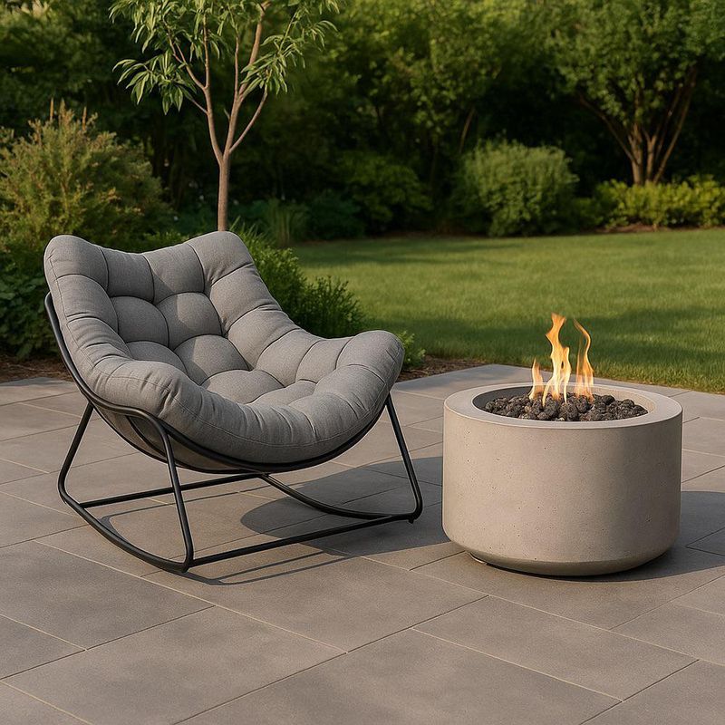 Silla Mecedora Mercy Gris Con Cojín Acolchonado