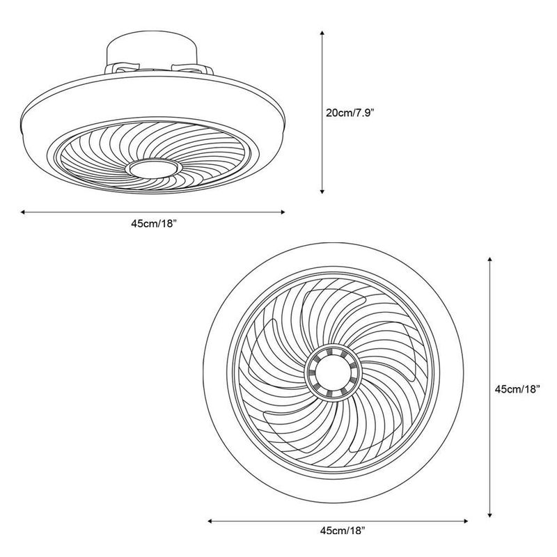 Ventilador de Techo Con Luz LED y Control Remoto Blanco