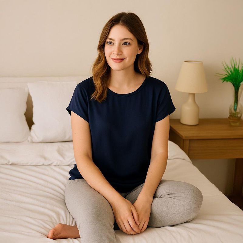 Blusa de Pijama Para Dama Manga Corta Colores Surtidos