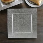Plato Base Cuadrado Plateado