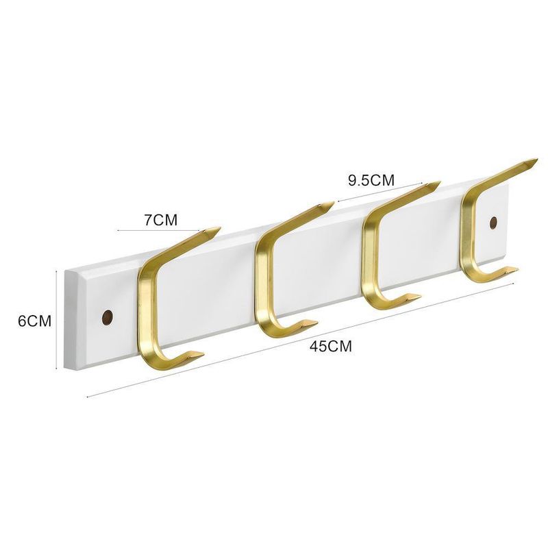 Colgador de Madera con 4 Ganchos Metálicos Colores Surtidos