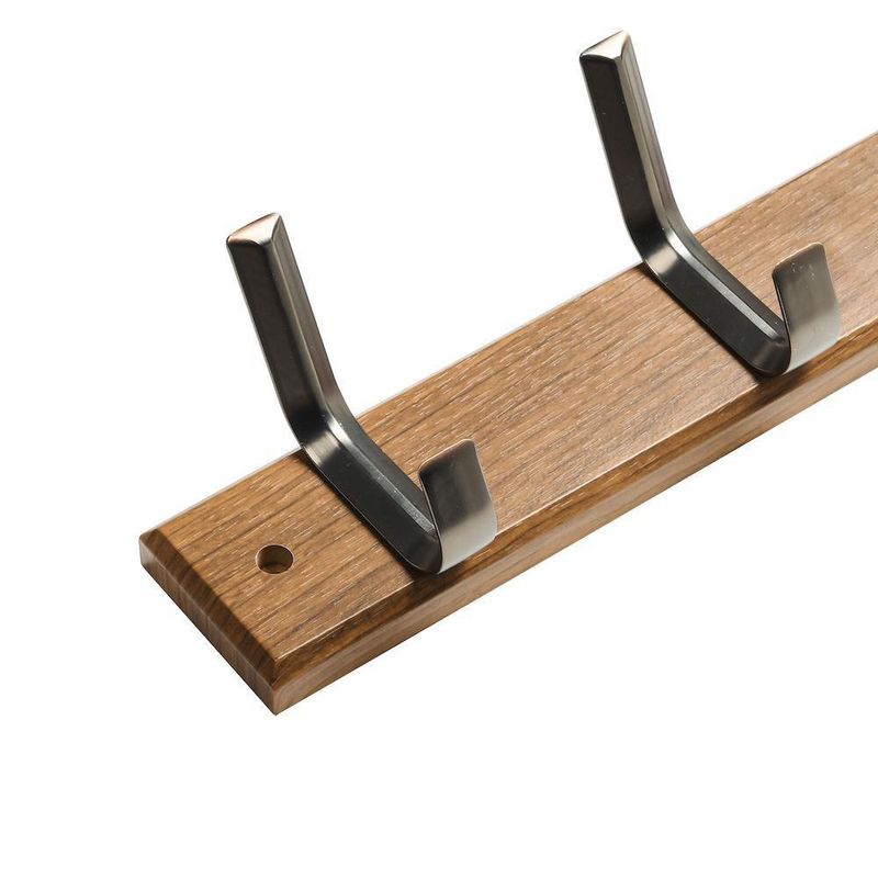 Colgador de Madera con 4 Ganchos Metálicos Colores Surtidos