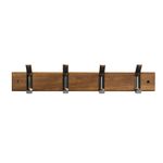 Colgador de Madera con 4 Ganchos Metálicos Colores Surtidos