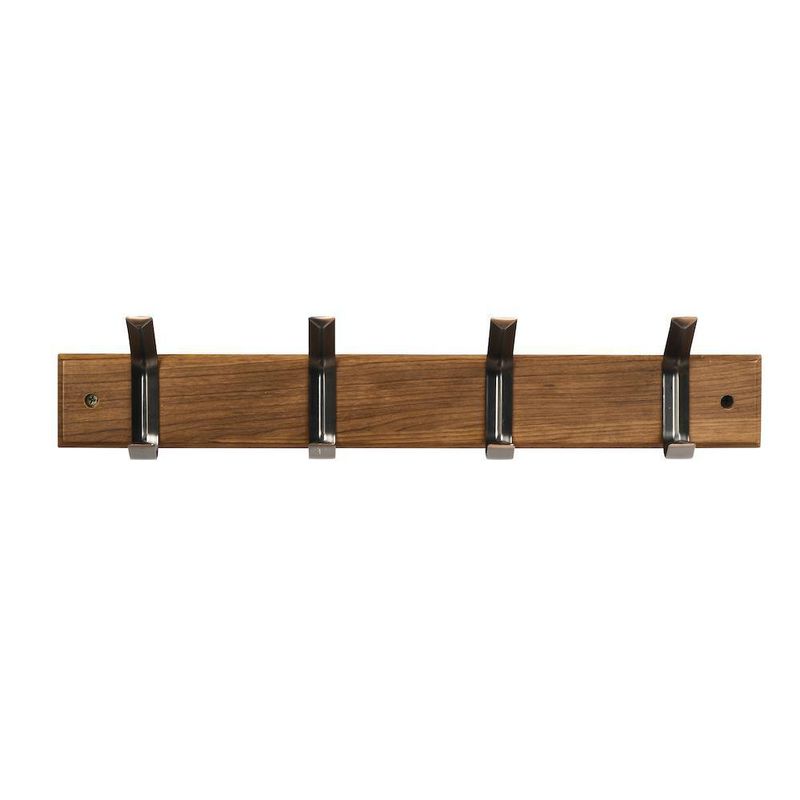 Colgador de Madera con 4 Ganchos Metálicos Colores Surtidos