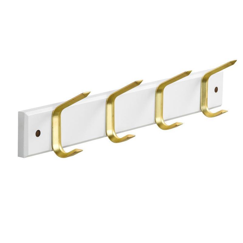 Colgador de Madera con 4 Ganchos Metálicos Colores Surtidos